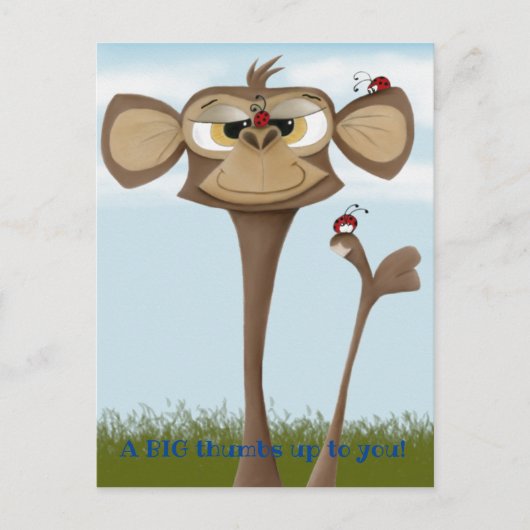 Alberner Affe und Ladybugs Postkarte (Vorderseite)