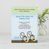 Alberner Affe zum Geburtstag Einladung 12x18 - Bla (Stehend Vorderseite)