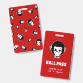 alberner Affenlehrer-Hall-Pass Ausweis (Vorder- & Rückseite)