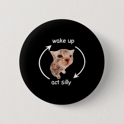 Alberner Akt geweckt, Bananenkatze Button (Vorderseite)