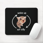 Alberner Akt geweckt, Bananenkatze Mousepad (Mit Mouse)