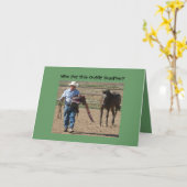 Alberner alter Cowboy-und Pferdegeburtstag Karte (Gelbe Blume)