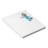 Alberner Arzt mit Apple auf dem Kopf & Medizinbeut Notizblock (angewinkelt)