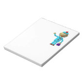 Alberner Arzt mit Apple auf dem Kopf & Medizinbeut Notizblock (Rotiert)