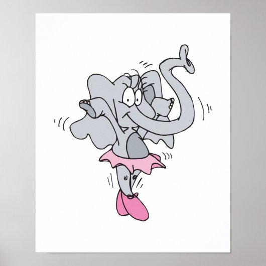 alberner Ballerina-Elefant Poster (Vorne)
