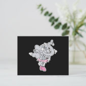 alberner Ballerina-Elefant Postkarte (Stehend Vorderseite)