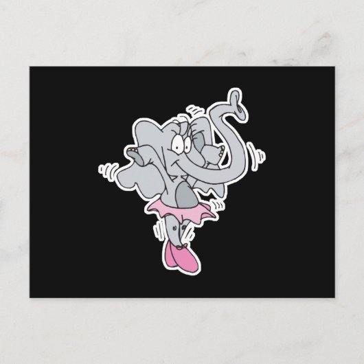 alberner Ballerina-Elefant Postkarte (Vorderseite)