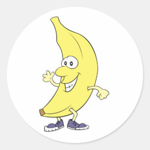 alberner Bananenbaum-Cartoon Runder Aufkleber