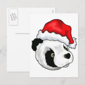 Alberner Bär in einem Weihnachtshut Feiertagspostkarte (Vorne/Hinten)