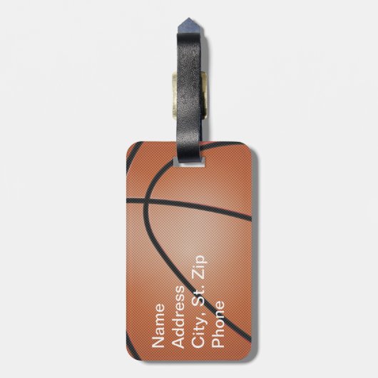 Alberner Basketball-🏀 Gepäckanhänger (Rückseite vertikal)