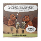 Alberner Biber Jokes Funny Cartoon Fliese (Vorderseite)