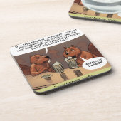 Alberner Biber Jokes Funny Cartoon Getränkeuntersetzer (Linke Seite)