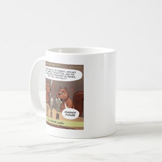 Alberner Biber Jokes Funny Cartoon Kaffeetasse (Vorderseite Links)