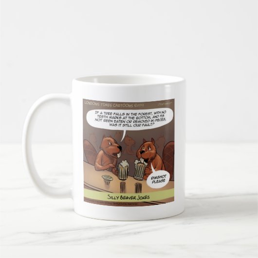 Alberner Biber Jokes Funny Cartoon Kaffeetasse (Links)