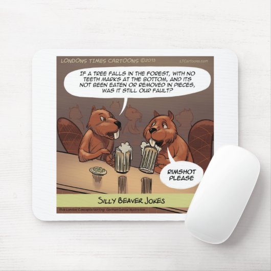 Alberner Biber Jokes Funny Cartoon Mousepad (Mit Mouse)