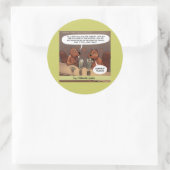 Alberner Biber Jokes Funny Cartoon Runder Aufkleber (Tasche)