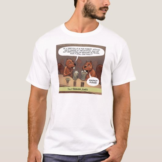 Alberner Biber Jokes Funny Cartoon T-Shirt (Vorderseite)