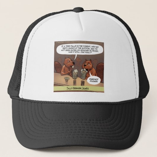 Alberner Biber Jokes Funny Cartoon Truckerkappe (Vorderseite)