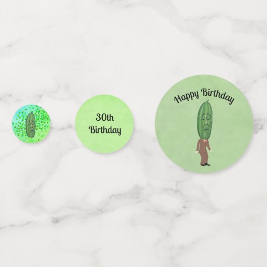 Alberner Big Green Pickle Head Man überrascht Gesi Konfetti (Vorderseiten)