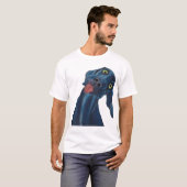 Alberner blauer Hund T-Shirt (Vorne ganz)
