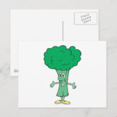 alberner Brokkoli-Cartoon Postkarte (Vorne/Hinten)