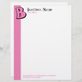 Alberner Buchstabe B rosa Letkopf Briefbogen (Vorne/Hinten)