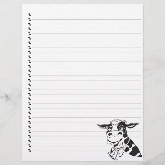 Alberner Cartoon Milchkuh Lined Pet Letterhead (Vorderseite)
