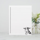 Alberner Cartoon Milchkuh Lined Pet Letterhead (Stehend Vorderseite)