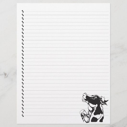 Alberner Cartoon Milchkuh Lined Pet Letterhead (Vorderseite)