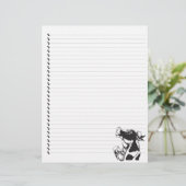 Alberner Cartoon Milchkuh Lined Pet Letterhead (Stehend Vorderseite)