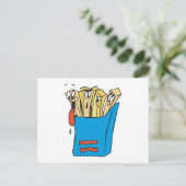alberner Cartoon Pommes frites Postkarte (Stehend Vorderseite)