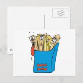alberner Cartoon Pommes frites Postkarte (Vorne/Hinten)