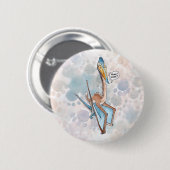 Alberner Cartoon Quetzalcoatlus Pterosaur Button (Vorne & Hinten)