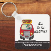 Alberner Cartoon-Schüler Schlüsselanhänger (Vorderseite)