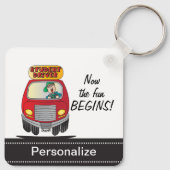 Alberner Cartoon-Schüler Schlüsselanhänger (Rückseite)