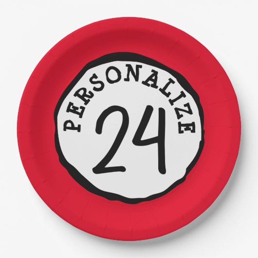 Alberner Circle Custom Text Classic Round Aufklebe Pappteller (Vorderseite)