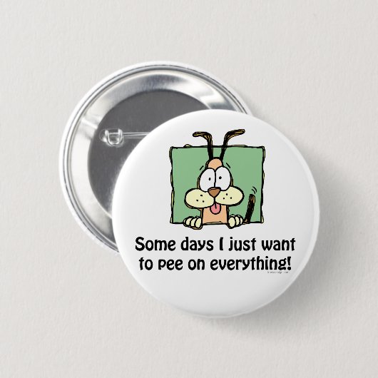 Alberner Dog Pee Spaß Button (Vorne & Hinten)