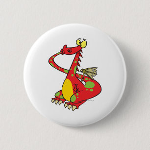 alberner Drache mit Schwanz im Mund Button