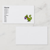 Alberner Drache mit Socken-Marionetten Visitenkarte (Vorne/Hinten)