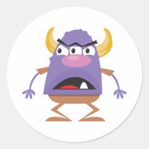 alberner dreiaugiger Oger-Monster Runder Aufkleber