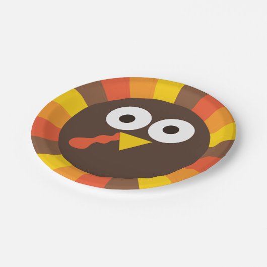 Alberner Erntedank Türkei Kinderplatte Pappteller (Schrägansicht)