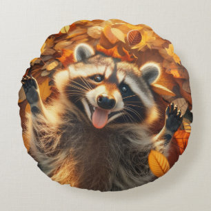 Alberner Fall Raccoon Rundes Kissen