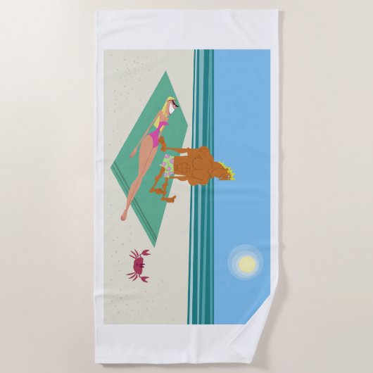 Alberner farbiger Cartoon Strandtuch (Vorderseite)