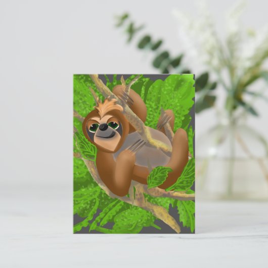 Alberner Faultier in einem Baum Postkarte (Stehend Vorderseite)