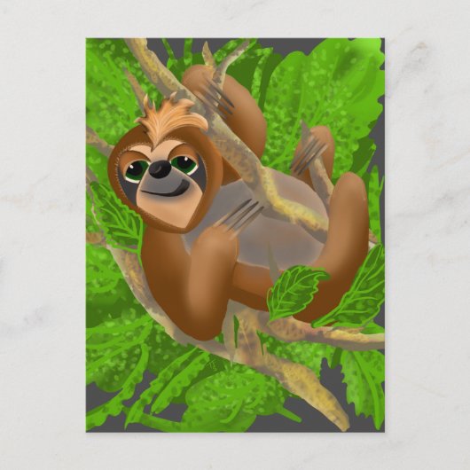 Alberner Faultier in einem Baum Postkarte (Vorderseite)