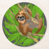 Alberner Faultier in einem Baum Runder Pappuntersetzer (Vorderseite)