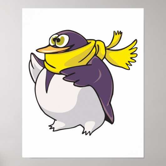 alberner Fett-Pinguin mit Schal Poster (Vorne)