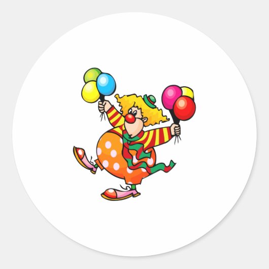 Alberner Fettclown mit Ballons Runder Aufkleber (Vorderseite)