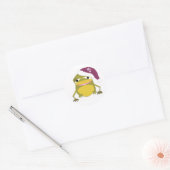 Alberner Frosch in einer Weihnachtsmannmütze Runder Aufkleber (Umschlag)