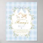 Alberner Gans Wie groß ist der Bauch Blau Gingham Poster (Vorne)